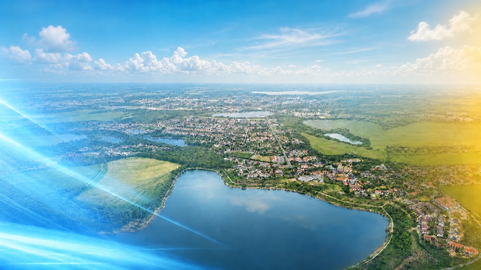 Luftaufnahme von Sandersdorf-Brehna mit See